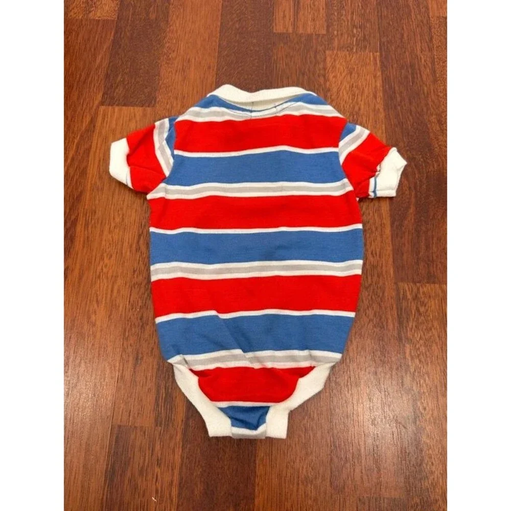 vintage Izod Lacoste striped polo baby bodysuit Made in USA